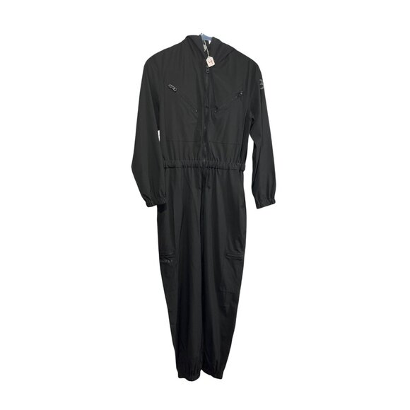 Black Biodegradable BioRomper W/ Zippered Pockets & Hood Size Small DH11 - Picture 8 of 8